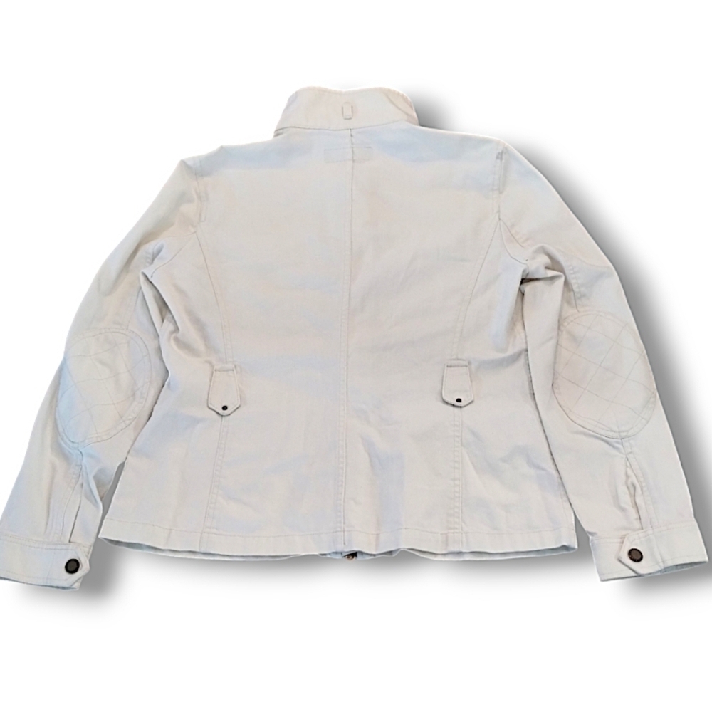 Lauren Jeans Co Ralph Lauren Cream Denim Utility Jacket L Vintage Y2K - Picture 3 of 7